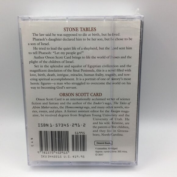 Deseret Book Audio Library Stone Tables Orson Scott Card Audiobook Cassette Tape - Picture 2 of 3